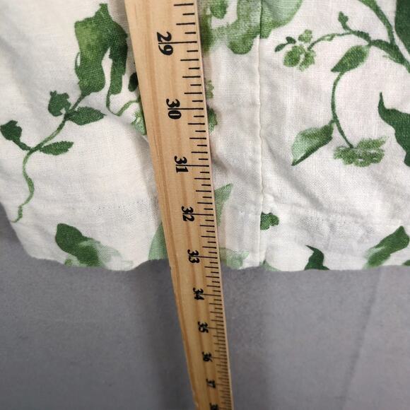 Abercrombie & Fitch Green Floral Sheath Dress Sz M Smocked Back Linen Cotton - Picture 7 of 10